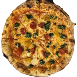 Pizza de Margherita com massa de fermentação natural da Pizzaria Casa da Barra