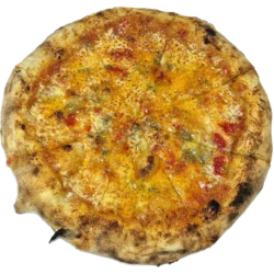 Pizza de Quatro Queijos com massa de fermentação natural da Pizzaria Casa da Barra