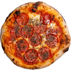 Pizza de Pepperoni com massa de fermentação natural da Pizzaria Casa da Barra